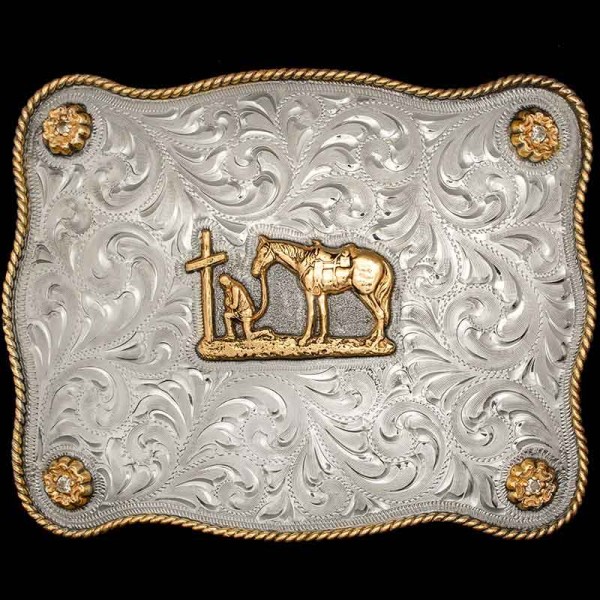 IN STOCK COWGIRL CHURCH, Your Classic Cowgirl Buckle! Order this in- stock buckle and get same-day or next-day shipping! Built on a German Silver, hand engraved base and detailed w
